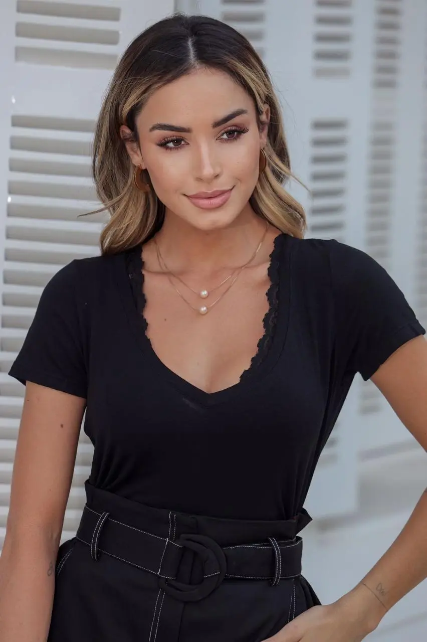 Tee Shirt Curta — Preto — Leev Store atacado Brás